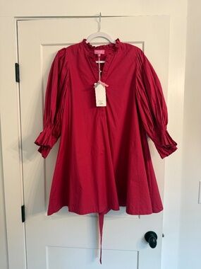 Pink Mini Dress Puff Sleeves